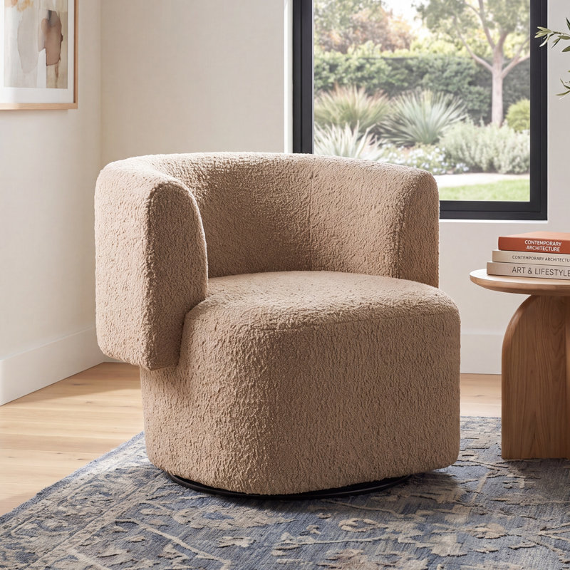 Beatson Swivel Chair, Sheepskin Camel