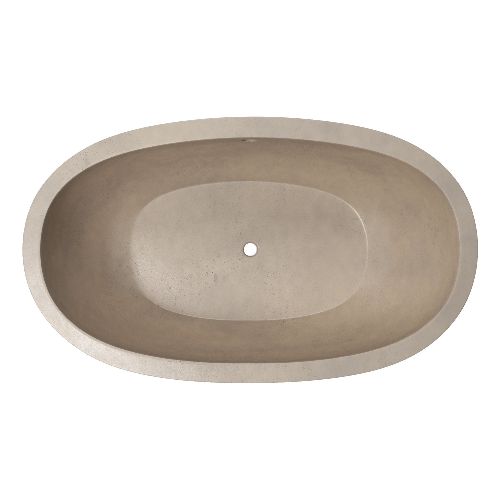 Avalon NativeStone Concrete Freestanding Oval Soaking Bathtub, 21" H x 36" W x 62" L, Sand