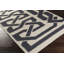 Tapis blanc / noir en laine tissé à plat à la main à motif abstrait Alameda-20545445