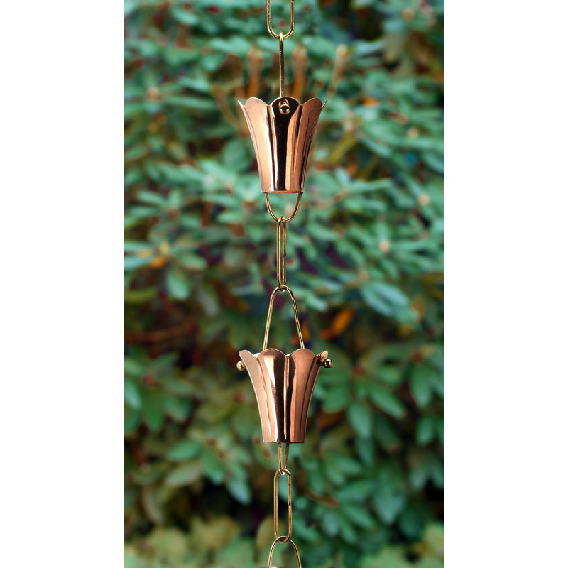 Hentschel Copper Plants & Flowers Rain Chain