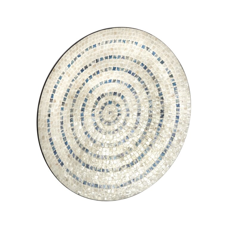 Dakota Fields Beige Mother of Pearl Handmade Mosaic Plate Wall