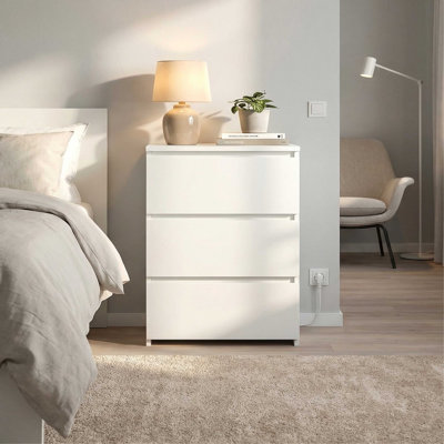 Tables de chevet 3 tiroirs avec prises et ports USB, 2 pièces