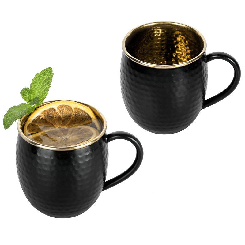2 Piece 532ml Stainless Steel Moscow Mule Mug Set