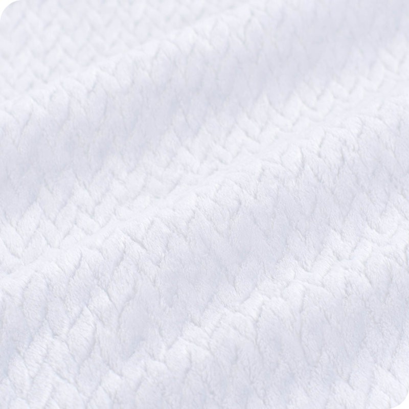 Chevron White Microplush Fleece Reversible Throw Blanket
