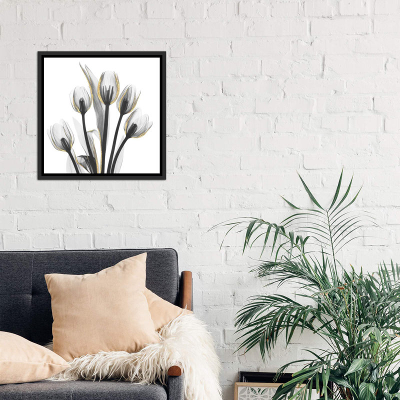 « doréy tulipes i » par albert koetsier,-print, H 18 po x l 18 po x P 1,5 po, Toile avec cadre noir