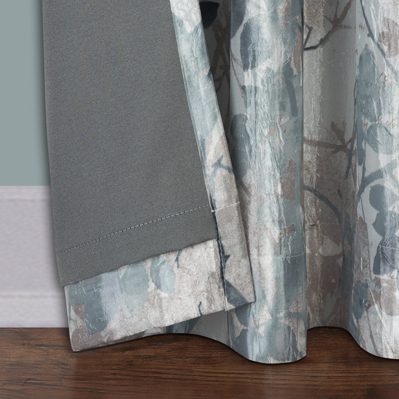 Sybilla Room Darkening Curtain Single Panel, 50"W x 84"L, Mist