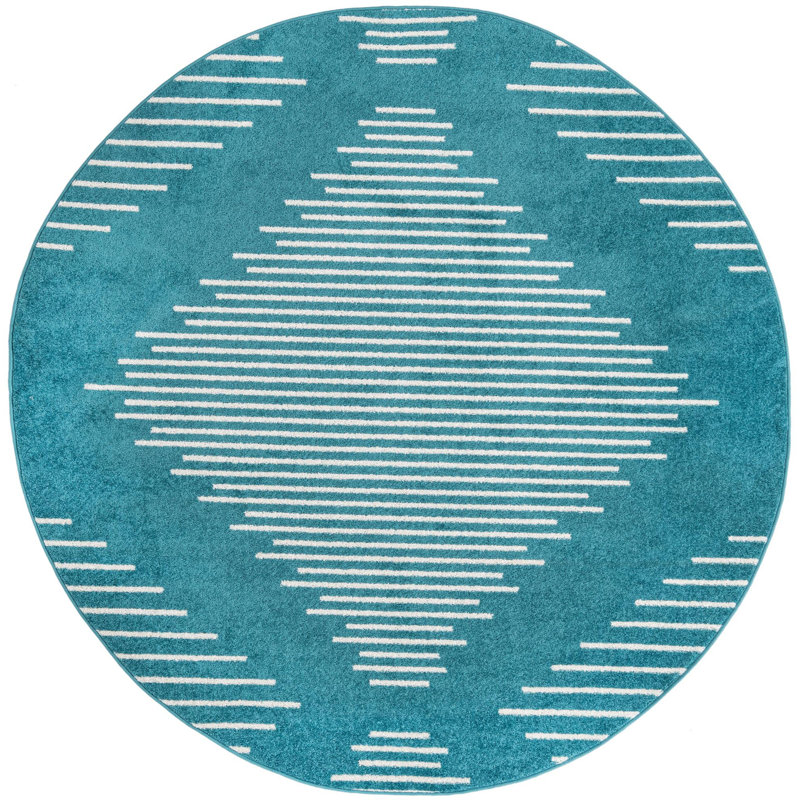Geometric Indoor Rug, Round 7'10"