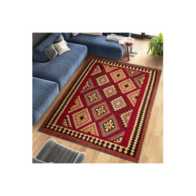 Tapis décoratif orange lavable à la machine