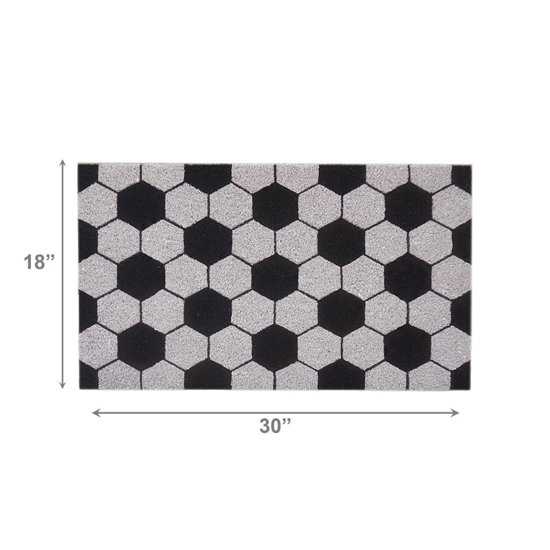 Tapis de porte en fibre de coco imprimé soccer