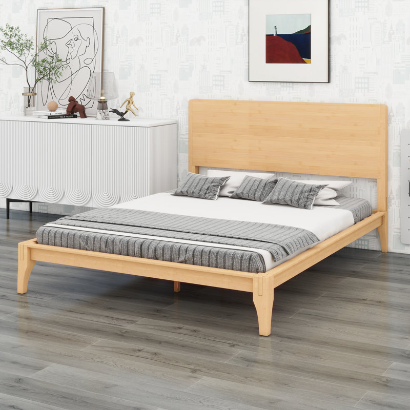 Lit plateforme Wood, Naturel
