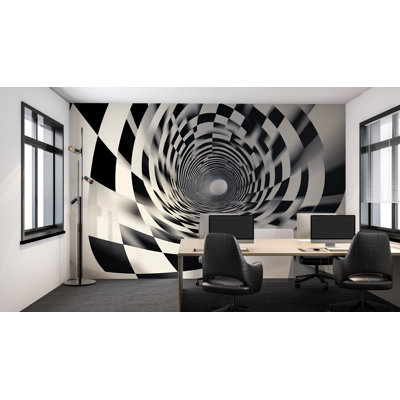   Murale 3D Tunnel - Papier peint de bureau moderne Illusion optique (non tissé)