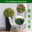 Paquet de 4 boules topiaires artificielles en buis avec fleurs rouges - Faux verdure réaliste pour porche, patio, balcon-58801537