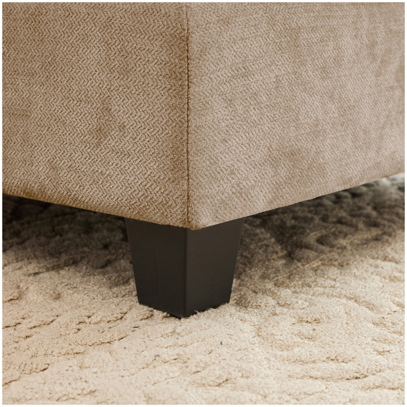 Ailuridae 140" W x 59.5" D x 36.6" H Chenille Fabric Modular Sectional Couch with Ottoman