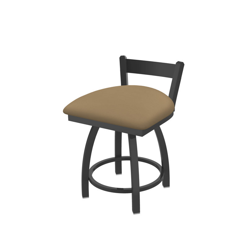 Tabouret de coiffeuse à dossier bas 18 po Catalina, Vinyle - sable Canter, Étain