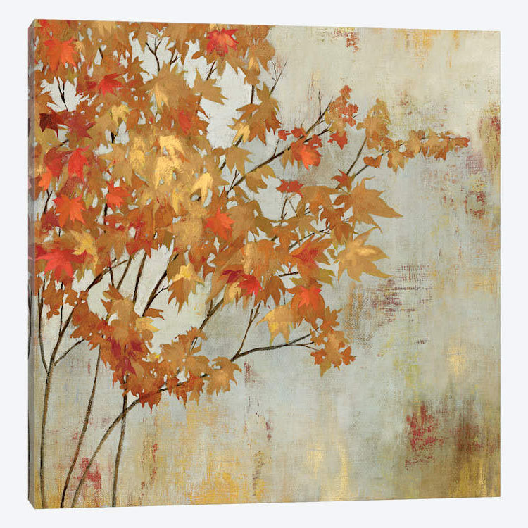 « golden feuillage », impression sur toile, H 26 po x l 26 po x p 1,5 po, Toile tendue, Pas de tapis