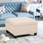 Fabric In Wheat - Hand-Crafted, Birch Legs Dark Brown, 30.24X30.24X18.28 With Storage Function Smooth Upholstery And Waffle Stitching Fabric, Legs, Brown Finish, 31"X31"X18.6", Color-741731050