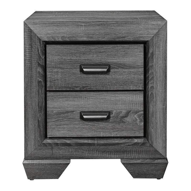 Table de chevet 2 tiroirs Henry, Gris