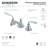 Kingston Brass Silver Sage Two-Handle 3-Hole Deck Mount Widespread Bathroom Faucet with Brass Pop-Up Drain-11174327