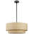 Alynnah 4 - Light  Rattan Dimmable Unique / Statement Tiered Drum Chandelier with Black Adjustable Hardware