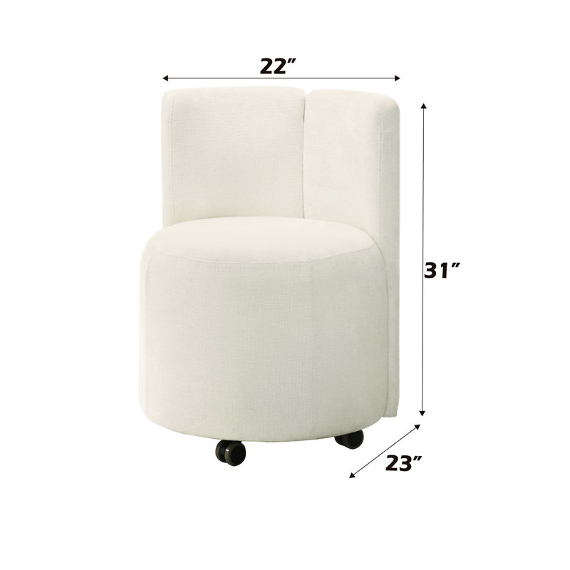 Chaise d'appoint en chenille blanche avec pivot à 360 degrés (la paire). Moderne et confortable. Fonction pour plus de flexibilité. Rembourrage confortable sur le dossier du siège. Fabriqué en matériau synthétique. Grande salle à manger ou