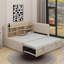 Twin Size Upholstered Daybed With Trundle, Storage Shelves, USB & Outlet-1201102105