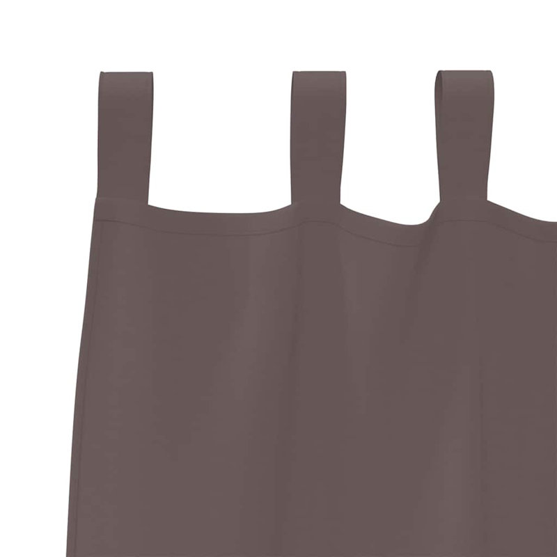 Curtains With Curtains 2 Pcs Polyester, 140cm Width x 140cm Drop, Dark Brown
