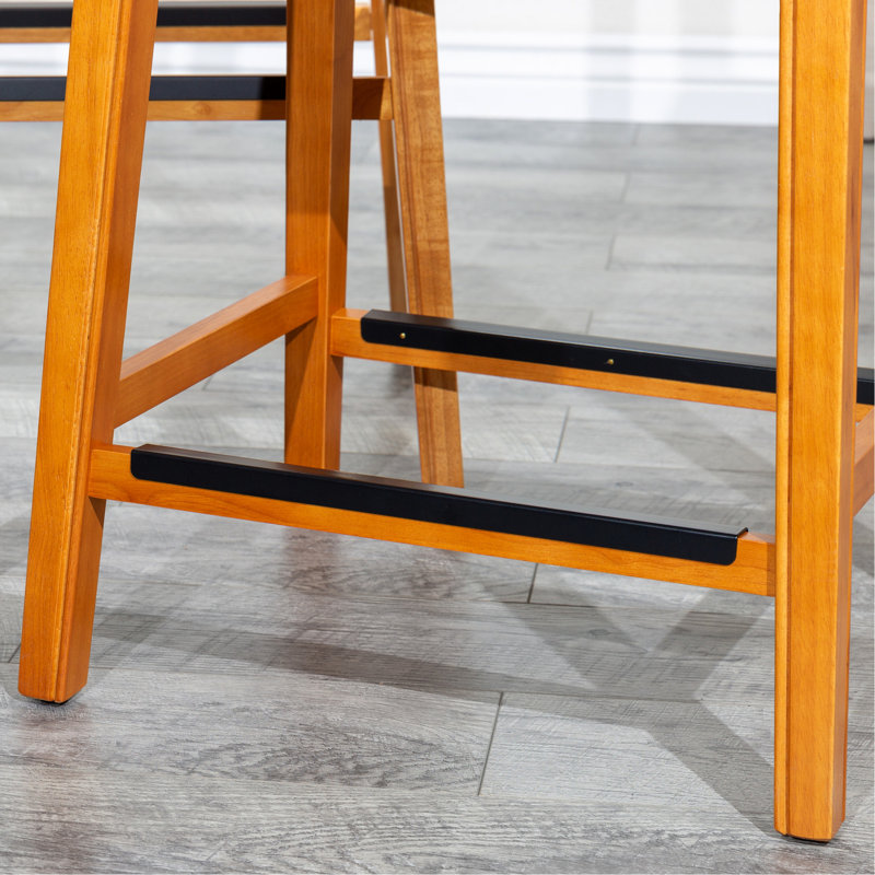 Tabouret de comptoir 24 po - siège de selle en cuir reconstitué naturel, mobilier naturel et siège élégant, Marron clair