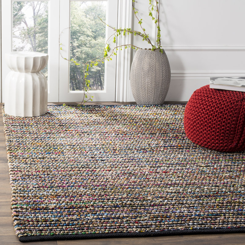 Tapis 75% coton, 25% jute tissé à la main Abhay Cod, Rectangle 6 pi x 9 pi