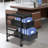 2-Tiermodern Black Rectangle File Storage Drawer Carts Carbon Steel File Storage Organizer On Wheels