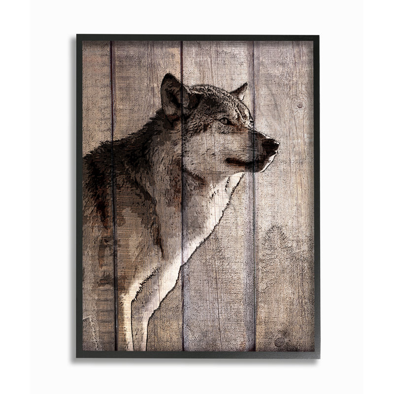« brown loup en planches look photographie » par kimberly allen, impression, H 30 po x l 24 po x P 1,5 po