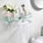 Wall Mounted Rectangle Glass Shelf with Aluminum Rail and Towel Bar, Extra Thick Tempered Glass Floating Shelf for Bathroom Storage Space Saving Design -62574684