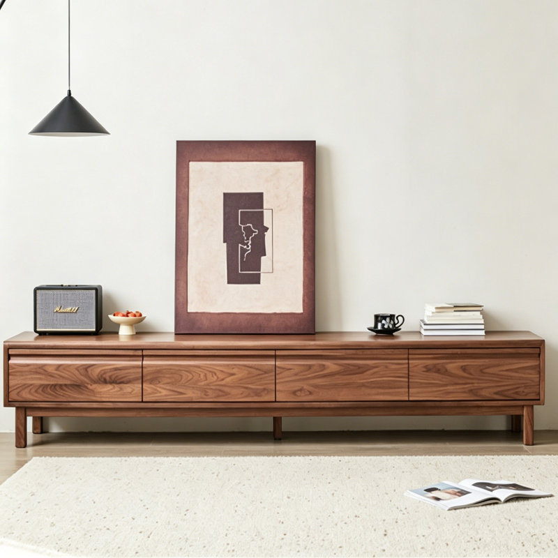 Meuble télé simple et moderne, 16.54"H x 78.74"L x 15.75"W