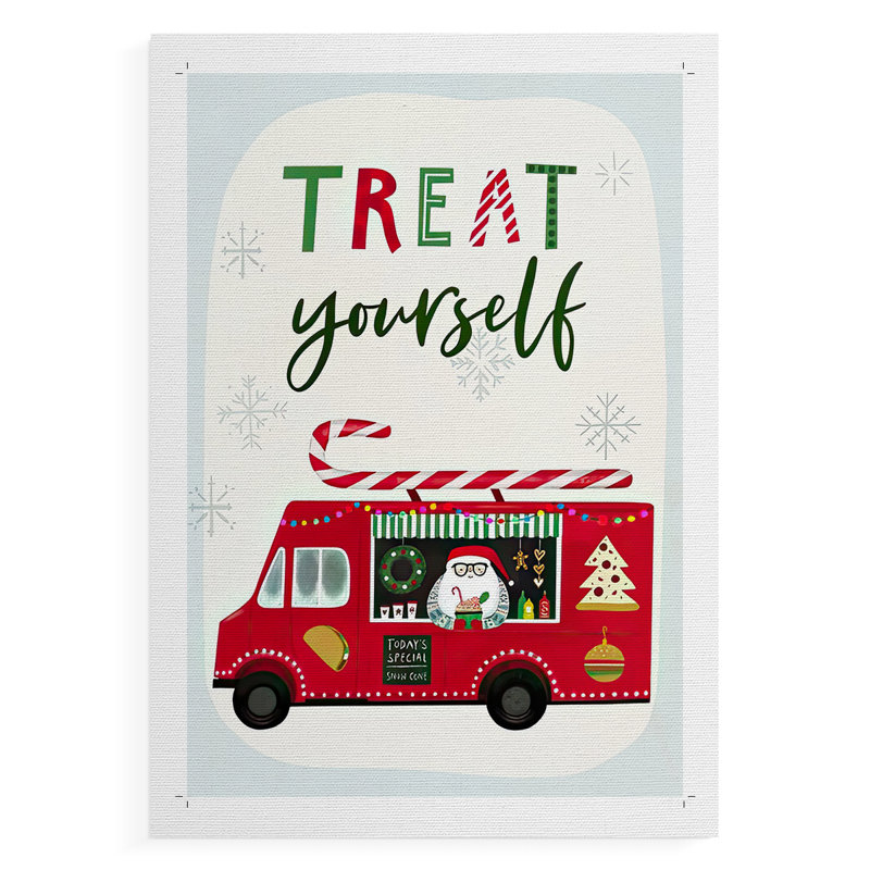 Collection Santa's Foodtruck B - Impression sur toile seulement - NON-CADRE, H 18 po x l 12 po