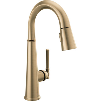 Emmeline Pull Down Touch Clean Button Spray Single Handle Kitchen Faucet with Accessories