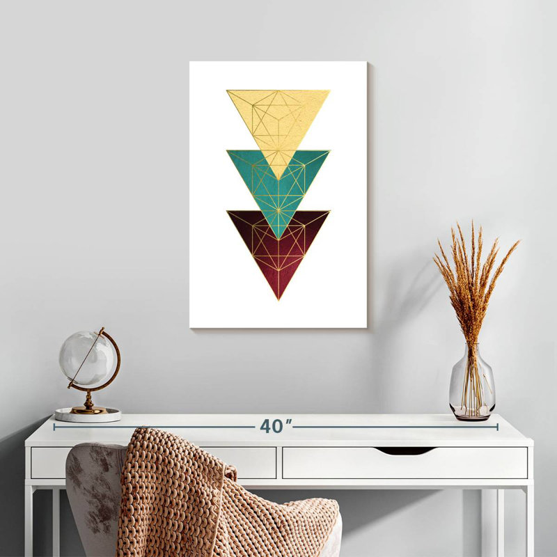 Avery Teal Yellow Burgundy III, 24" H x 16" W