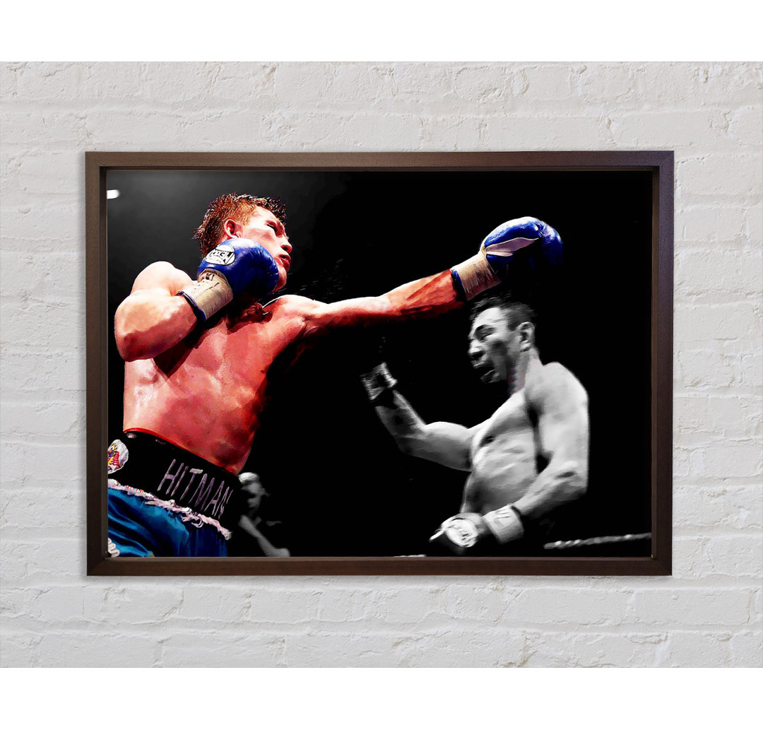 Ricky Hatton Knock Out In The Ring - Einzelner Bilderrahmen Kunstdrucke auf Leinwand