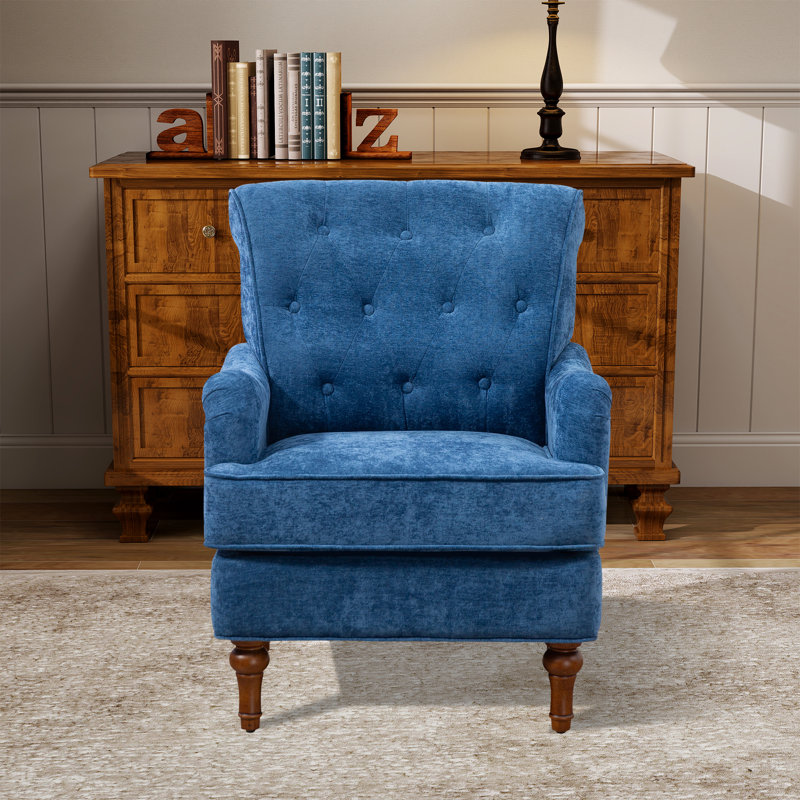 Fauteuil club Chenille, Chenille bleu