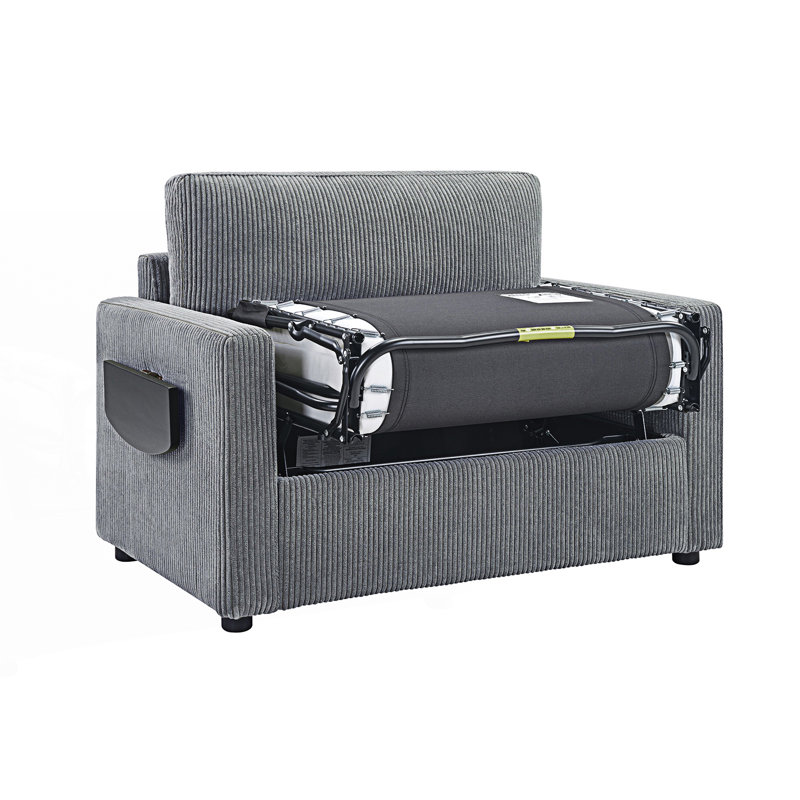 Canapé-lit simple, canapé-lit, canapé-lit avec matelas pliable, Gris
