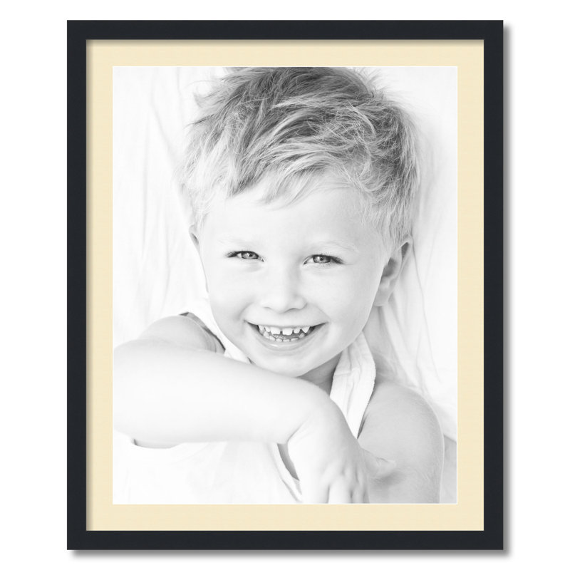 Cadre pour photo simple 22 po x 28 po en bois mat, Crème