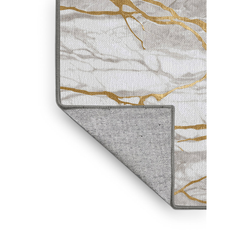 Tapis gris lavable à la machine, Rectangle de 5 pi x 8 pi