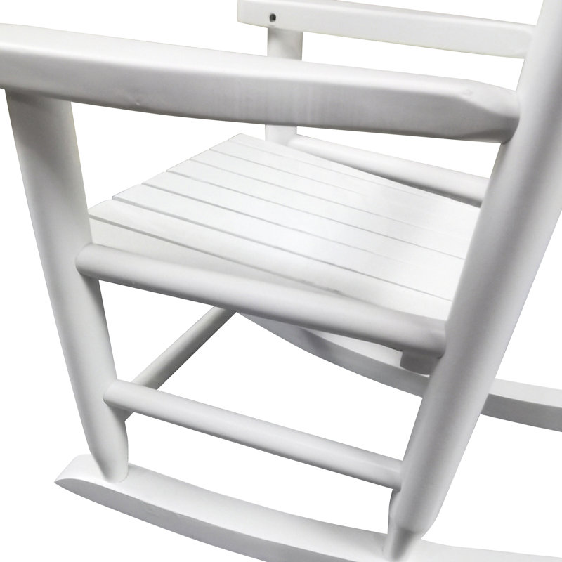 Chaise berçante White - construction en bois franc massif, idéale pour l'intérieur et l'extérieur, soutien du dossier, dossier de siège confortable, assemblage requis blanc, bois franc, repose approprié, confortable, ensemble complet inclus
