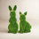 Flocked Green Easter Bunny Table Decor Set