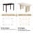 Pearlena 62.99" Modern Rectangle Cream White Dining Table Set with 6 Chairs for Kitchen, Bar, Living Room-539561009-539561011