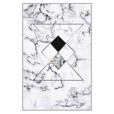 Tapis d'entrée élégant, 2,6 x 9,8 pieds | 100% polyester, 650 g / m², hauteur du velours: 0,3 pouce | Pois antibactérien antidérapant en PVC | Lavable à la machine, impression numérique 3D, idéale pour les espaces de vie modernes