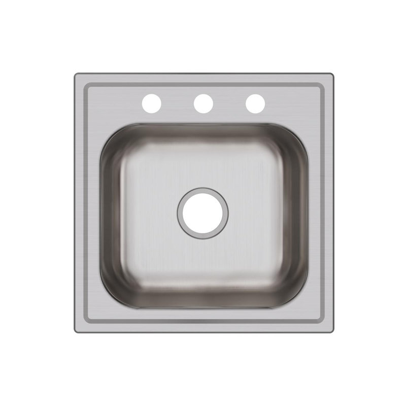 Classic 20" L x 20" W Drop-In Kitchen Sink, 3