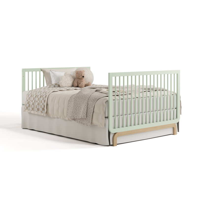 Lit de bébé convertible 5-en-1 Santorini, Sauge / bois flottant, Lit à barreaux