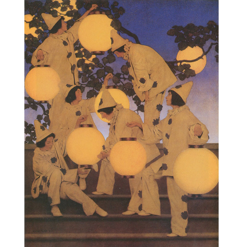 «The Lantern Bearers» par Maxfield Parrish, toile tendue avec châssis, H 24 po x l 17 po
