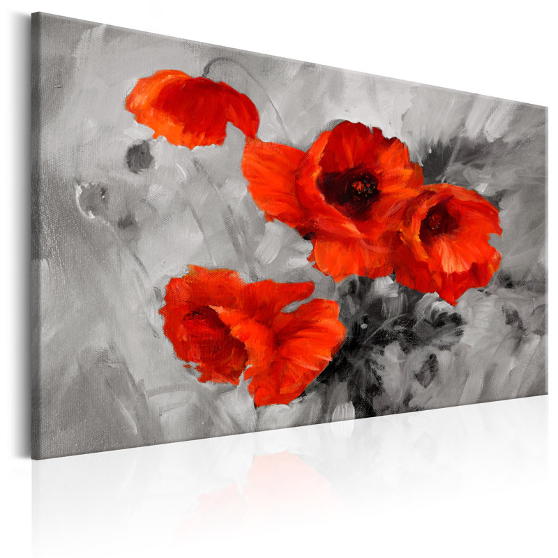 Coquelicots en acier - impression sur toile tendue, H 24 po x l 36 po x P 0,7 po