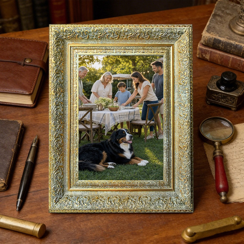 Cadre de bureau 11 pièces x 11 po or antique 11 pièces pour cadeaux d'anniversaire, Antique Gold, 1, 11" W x 14" H