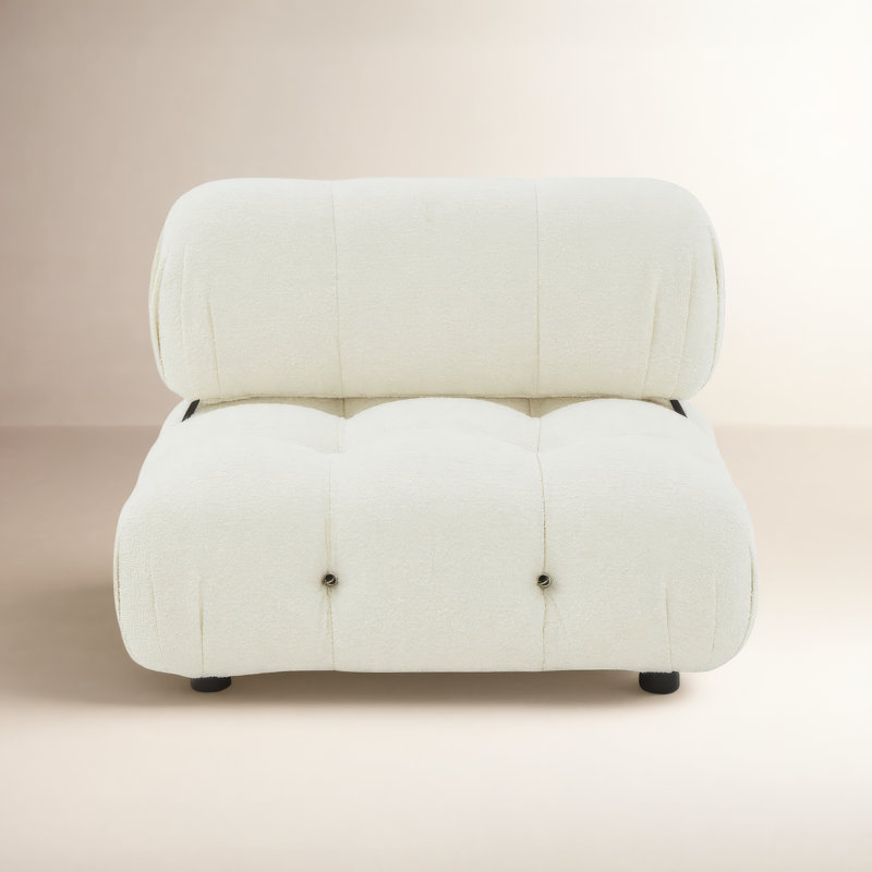 Mio Upholstered Slipper Chair, Ivory Boucle